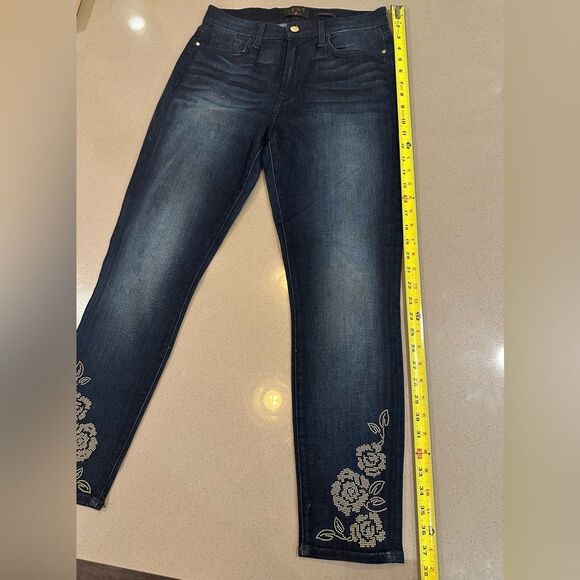 7 For All Mankind Jen7 Angle Skinny Floral Studs Women's Jeans Size 6 - Picture 9 of 15